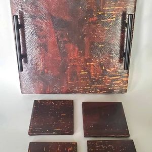 Custom Serving Tray and Coasters